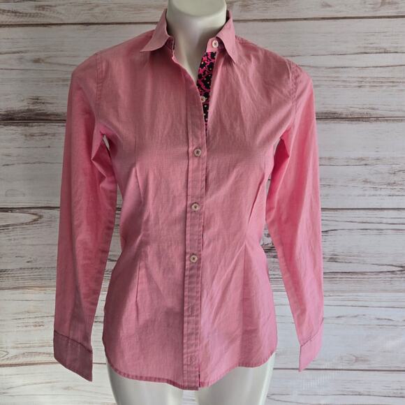 C. Wonder Pink Cross Hatch Button Down Shirt sz XS - Picture 1 of 8